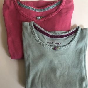 2 Mini Boden l/s tees, size 5-6